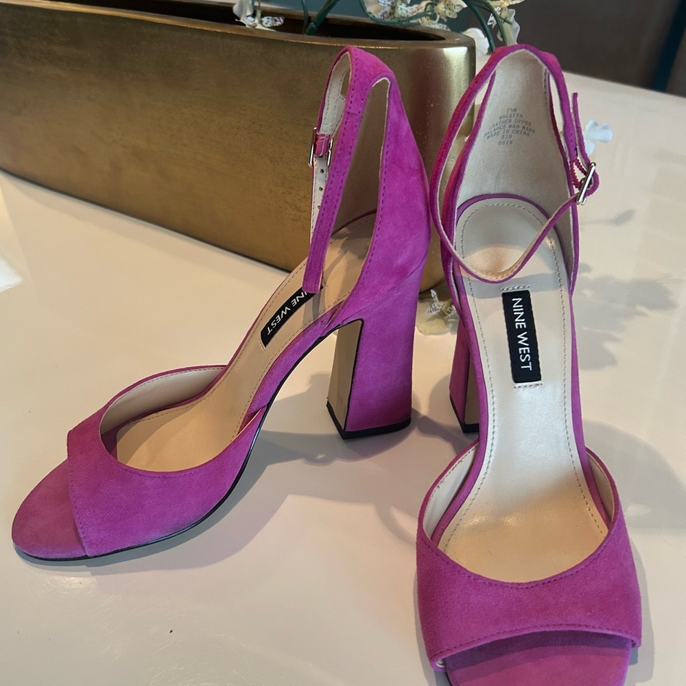 Nine West Fuchsia Open-Toe Heels